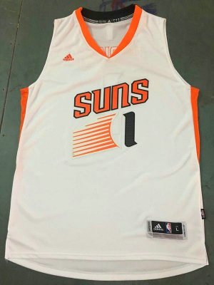 Maillot De Basket Phoenix Suns Devin Booker 1 Tissus Sportif Fans Edition Blanc